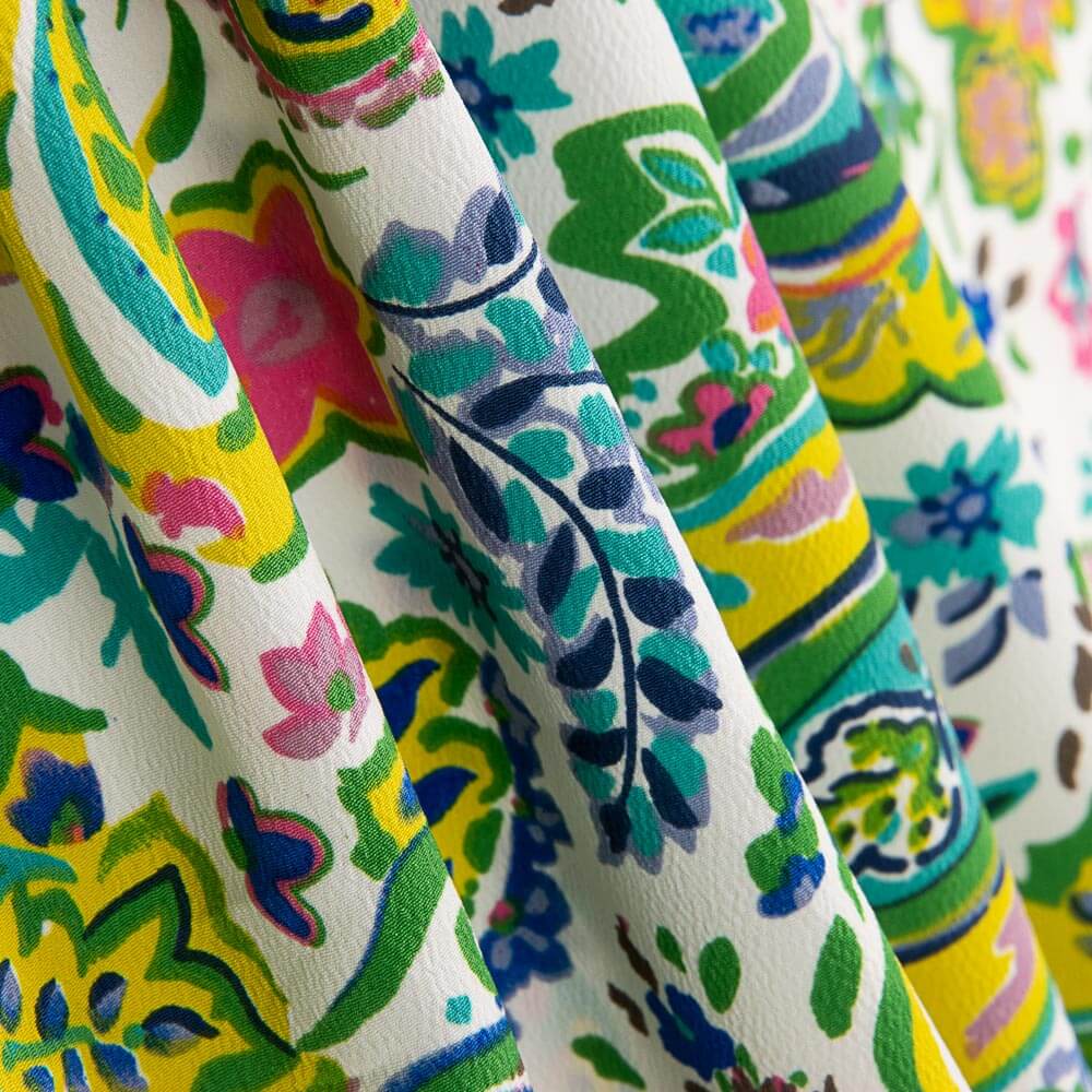 Crepe Poliéster Cachemire Verde Jade - Ribes y Casals