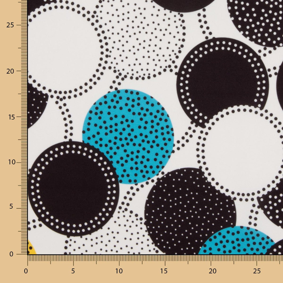 Gabardina Elástica Lunar Punteado Amarillo - Ribes y Casals