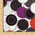 Gabardina Elástica Lunar Punteado Rojo - Ribes y Casals