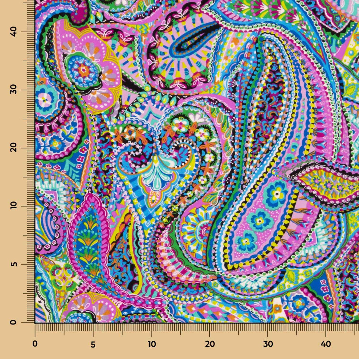 Crepe Poliéster Cachemire Saturado Azules - Ribes y Casals