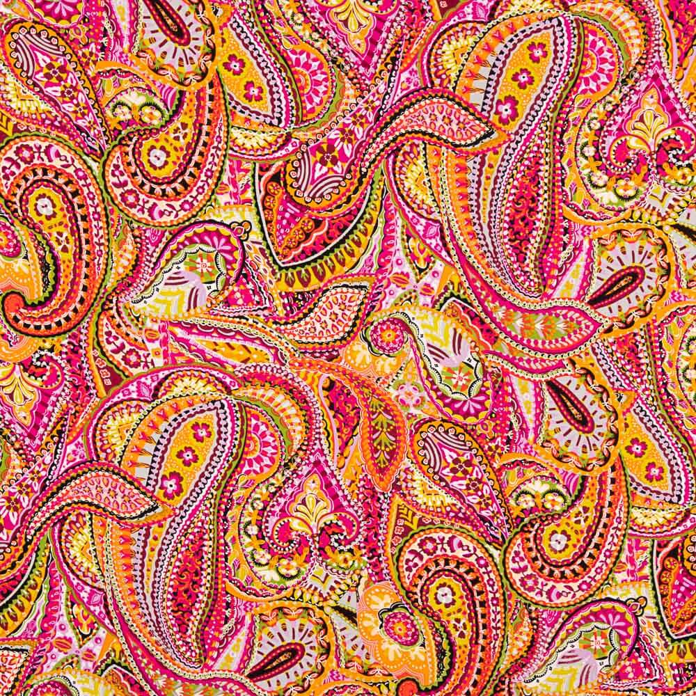 Crepe Poliéster Cachemire Saturado Fucsias - Ribes y Casals