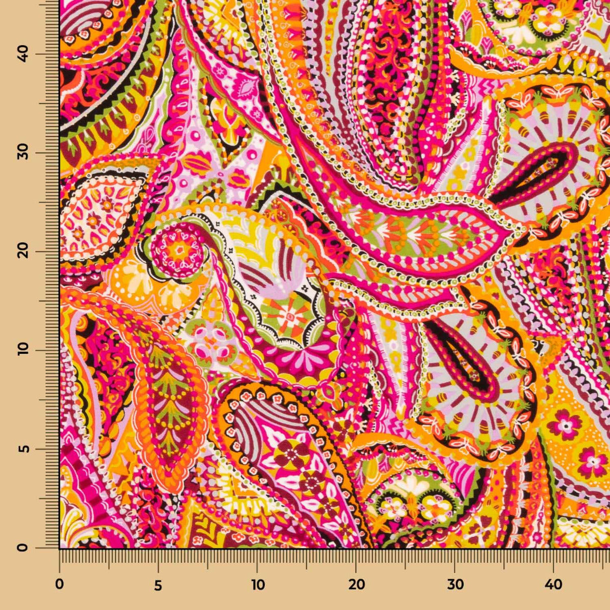 Crepe Poliéster Cachemire Saturado Fucsias - Ribes y Casals