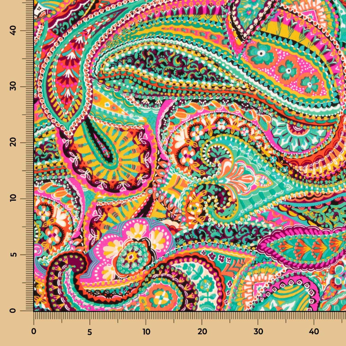 Crepe Poliéster Cachemire Saturado Verde Jade - Ribes y Casals