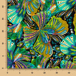 Crepe Poliéster Mariposa Verde Jade - Ribes y Casals