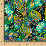 Crepe Poliéster Mariposa Verde Jade - Ribes y Casals