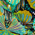 Crepe Poliéster Mariposa Verde Jade - Ribes y Casals