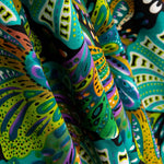 Crepe Poliéster Mariposa Verde Jade - Ribes y Casals