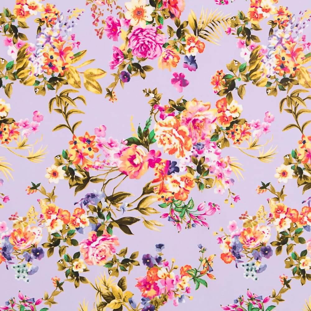 Crepe Floral Malva - Ribes y Casals