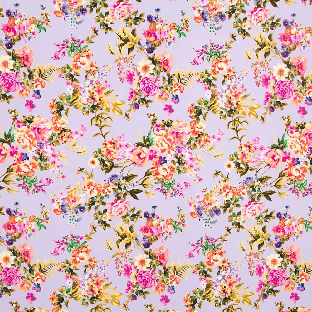 Crepe Floral Malva - Ribes y Casals