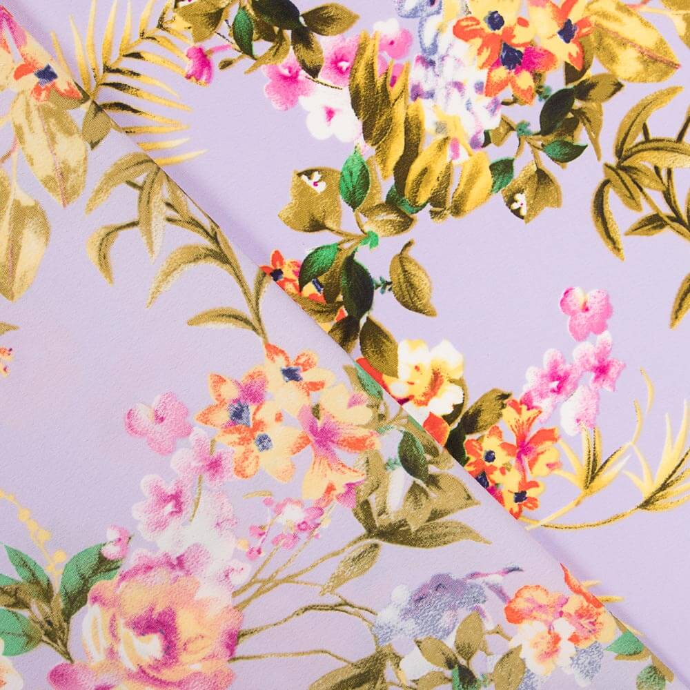 Crepe Floral Malva - Ribes y Casals