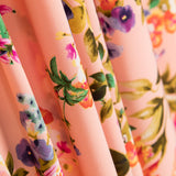 Crepe Floral Salmón - Ribes y Casals