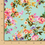 Crepe Floral Verde Agua - Ribes y Casals