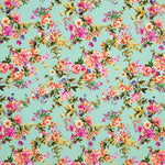 Crepe Floral Verde Agua - Ribes y Casals