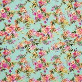 Crepe Floral Verde Agua - Ribes y Casals