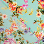 Crepe Floral Verde Agua - Ribes y Casals