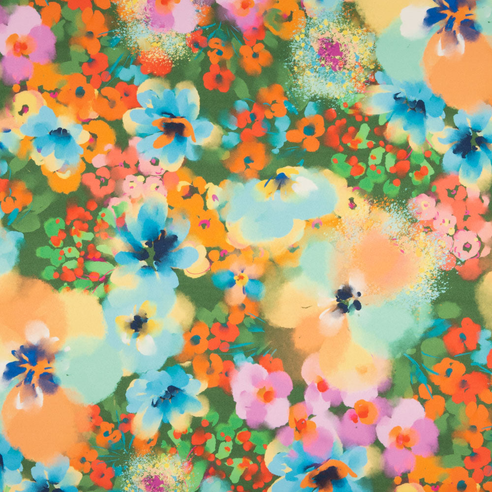 Fama Strecht Flores Acuarela Verde - Ribes y Casals