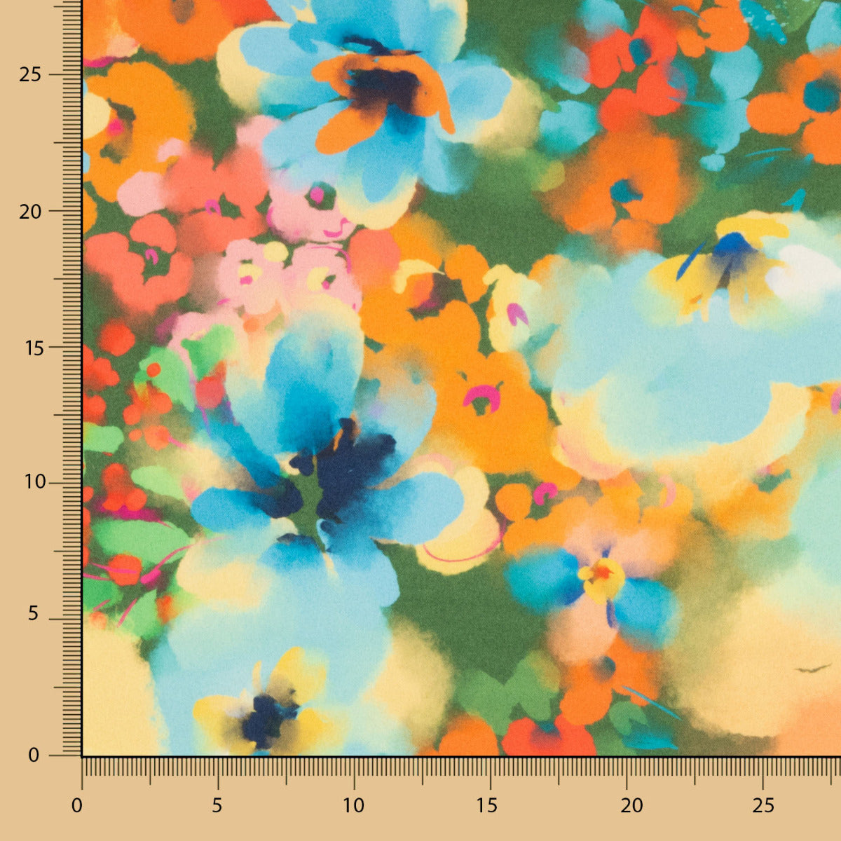 Fama Strecht Flores Acuarela Verde - Ribes y Casals