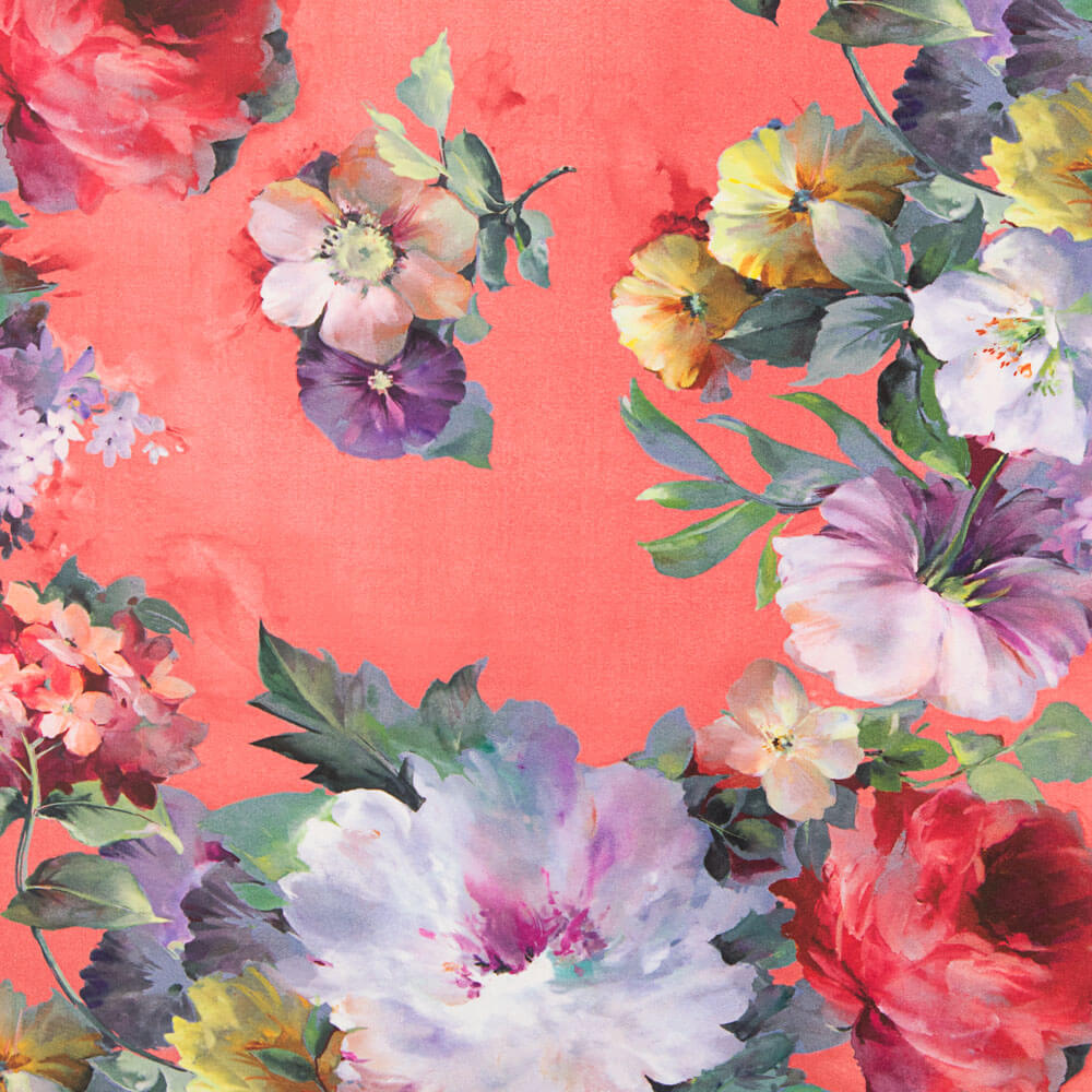 Fama Strech Flor Acuarela Coral - Ribes y Casals