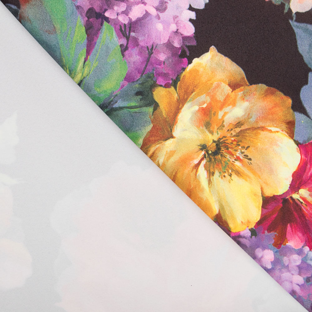 Fama Strech Flor Acuarela Negra - Ribes y Casals