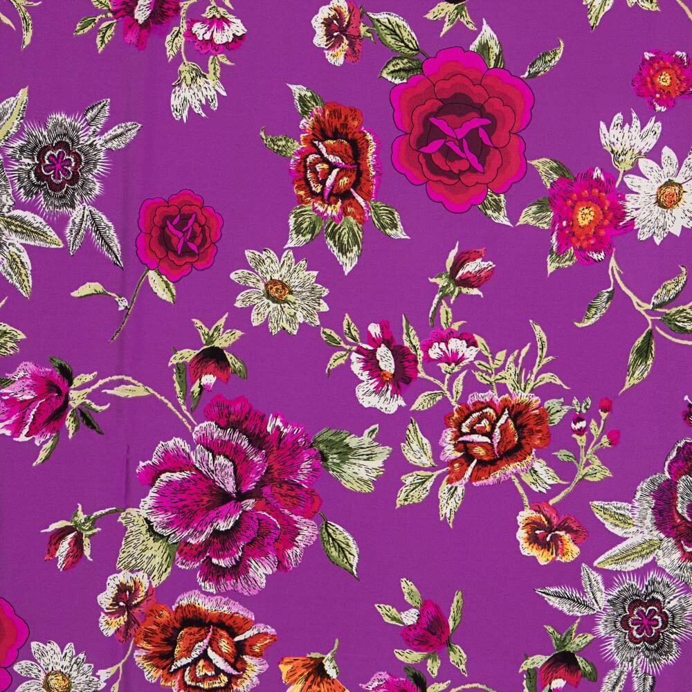 Crepe Mantón Manila Buganvilla - Ribes y Casals