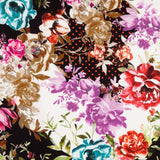 Gabardina Elástica Flor Lunar Rojo - Ribes y Casals