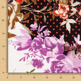 Gabardina Elástica Flor Lunar Rojo - Ribes y Casals