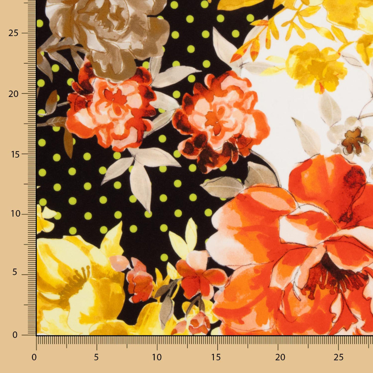 Gabardina Elástica Flor Lunar Pistacho - Ribes y Casals