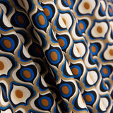 Crep Poliéster Geométrico Ojo Azul - Ribes y Casals
