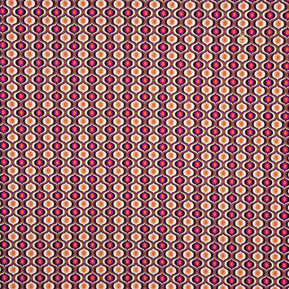 Crep Poliéster Geométrico Ojo Rosa - Ribes y Casals