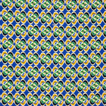 Crep Poliéster Flor Geométrico Azul - Ribes y Casals