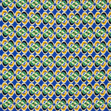 Crep Poliéster Flor Geométrico Azul - Ribes y Casals