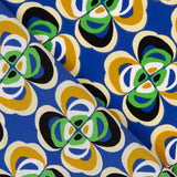 Crep Poliéster Flor Geométrico Azul - Ribes y Casals