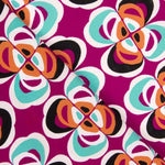 Crep Poliéster Flor Geométrico Fucsia - Ribes y Casals