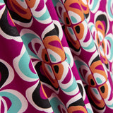 Crep Poliéster Flor Geométrico Fucsia - Ribes y Casals