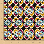 Crep Poliéster Flor Geométrico Ocre - Ribes y Casals