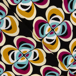 Crep Poliéster Flor Geométrico Ocre - Ribes y Casals