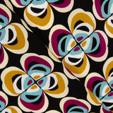 Crep Poliéster Flor Geométrico Ocre - Ribes y Casals