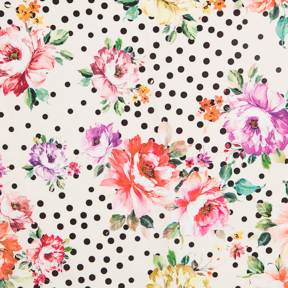 Bielástico Cretona Roja Lunares Blanco - Ribes y Casals