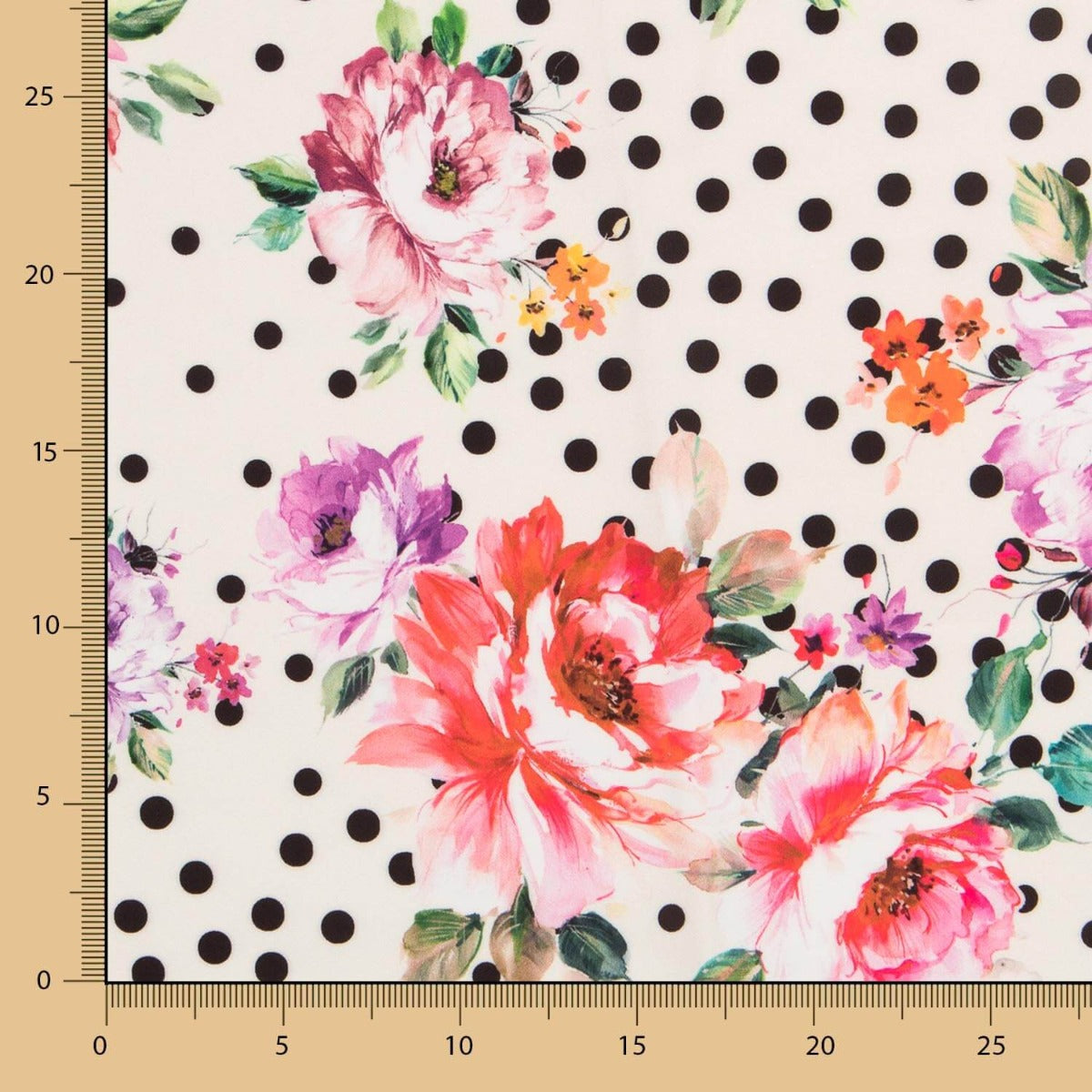 Bielástico Cretona Roja Lunares Blanco - Ribes y Casals