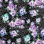 Bielástico Cretona Malva Lunares Negro - Ribes y Casals