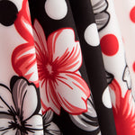 Bielástico Flor Lunares Mix Rojo - Ribes y Casals