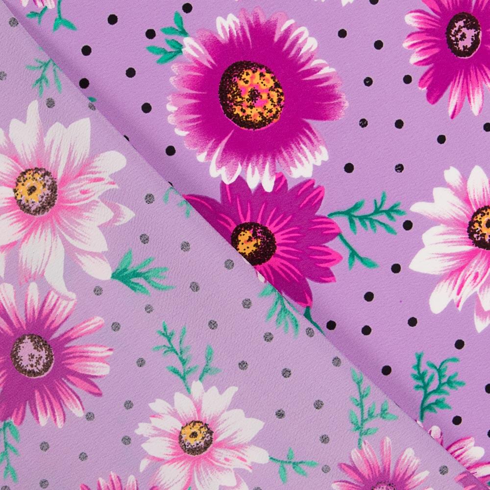 Crepe Margarita Lunar Malva - Ribes y Casals