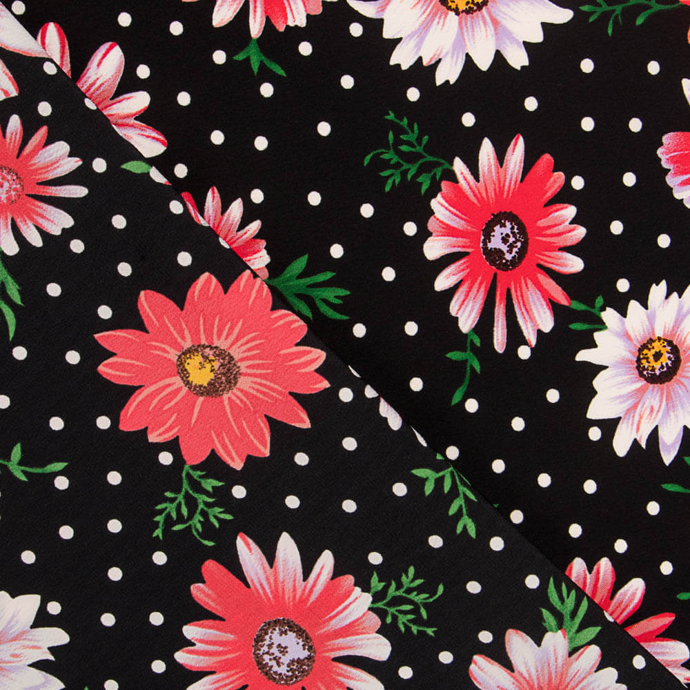 Crepe Margarita Lunar Negro - Ribes y Casals