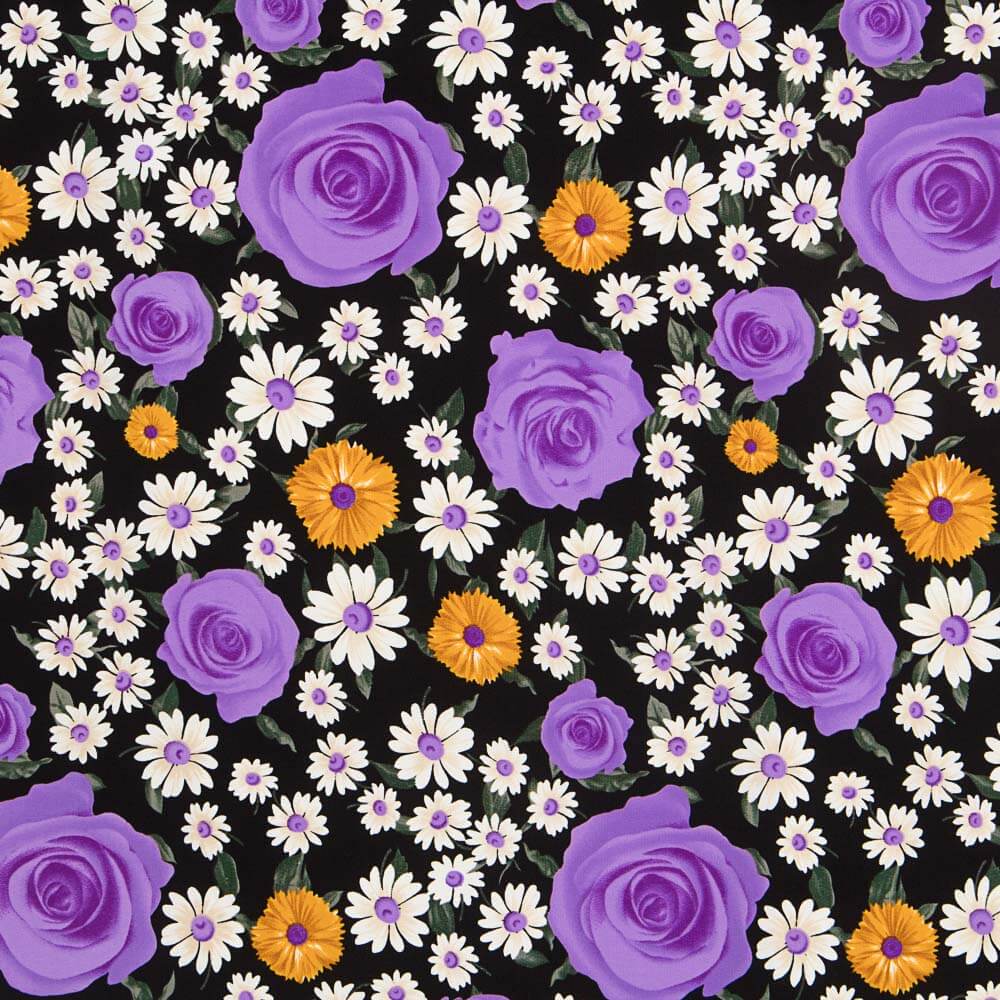 Crepe Rosas Margarita Malva - Ribes y Casals