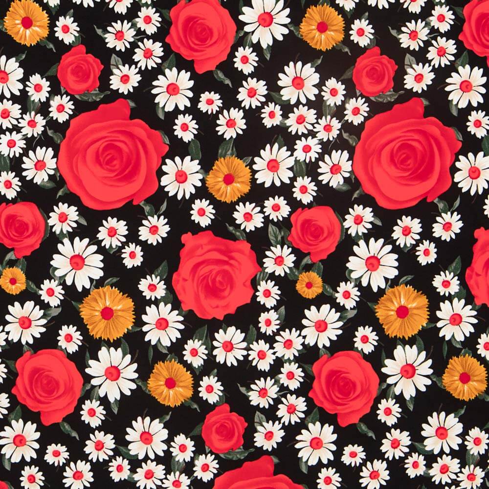 Crepe Rosas Margarita Rojo - Ribes y Casals