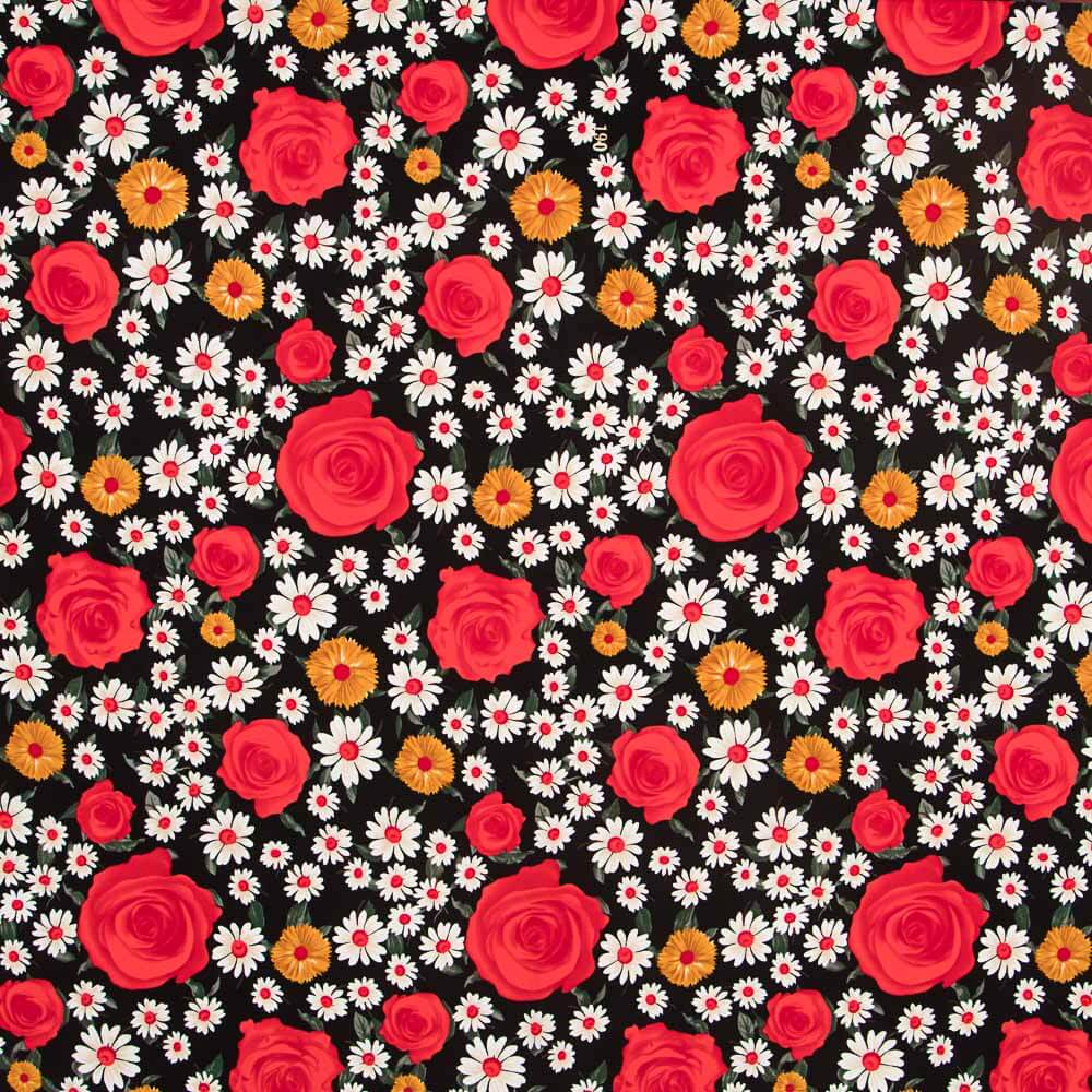 Crepe Rosas Margarita Rojo - Ribes y Casals