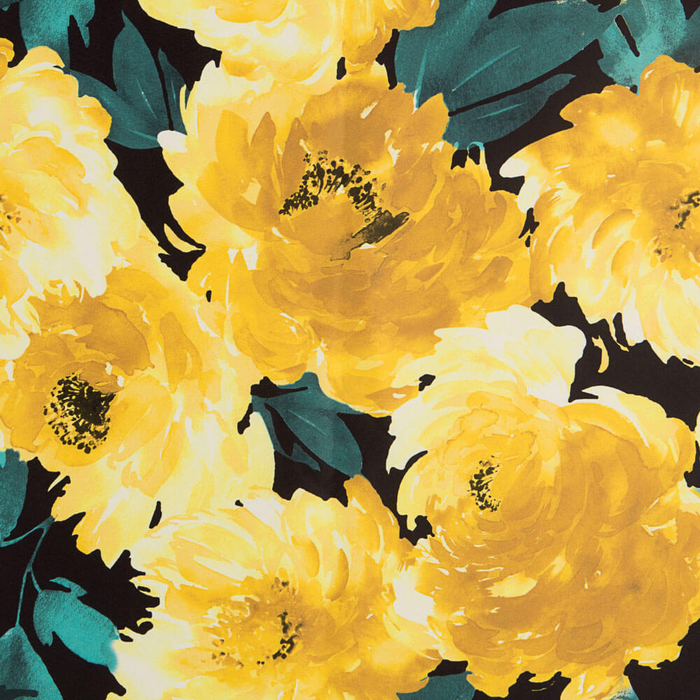 Fama Strech Flor Pinceladas Amarillo - Ribes y Casals