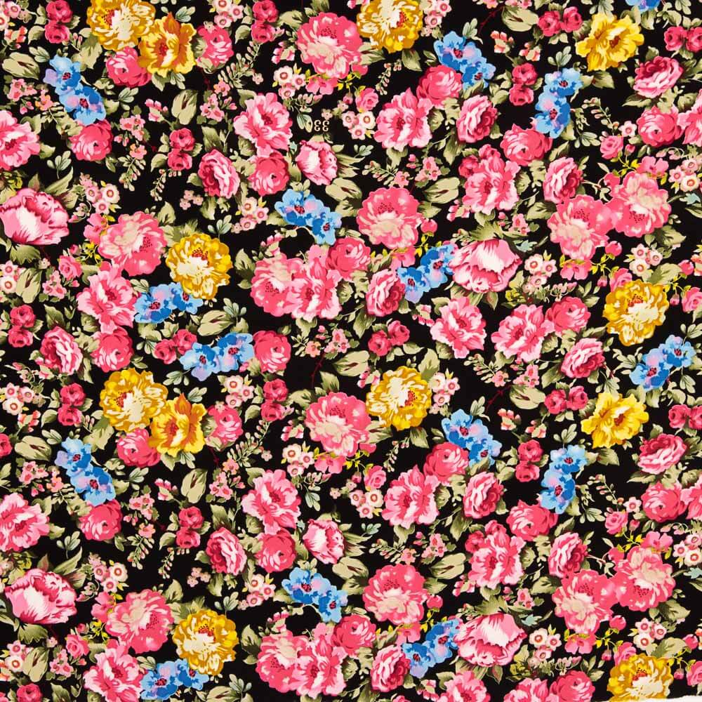 Crepe Poliéster Cretona Nita Negro - Ribes y Casals