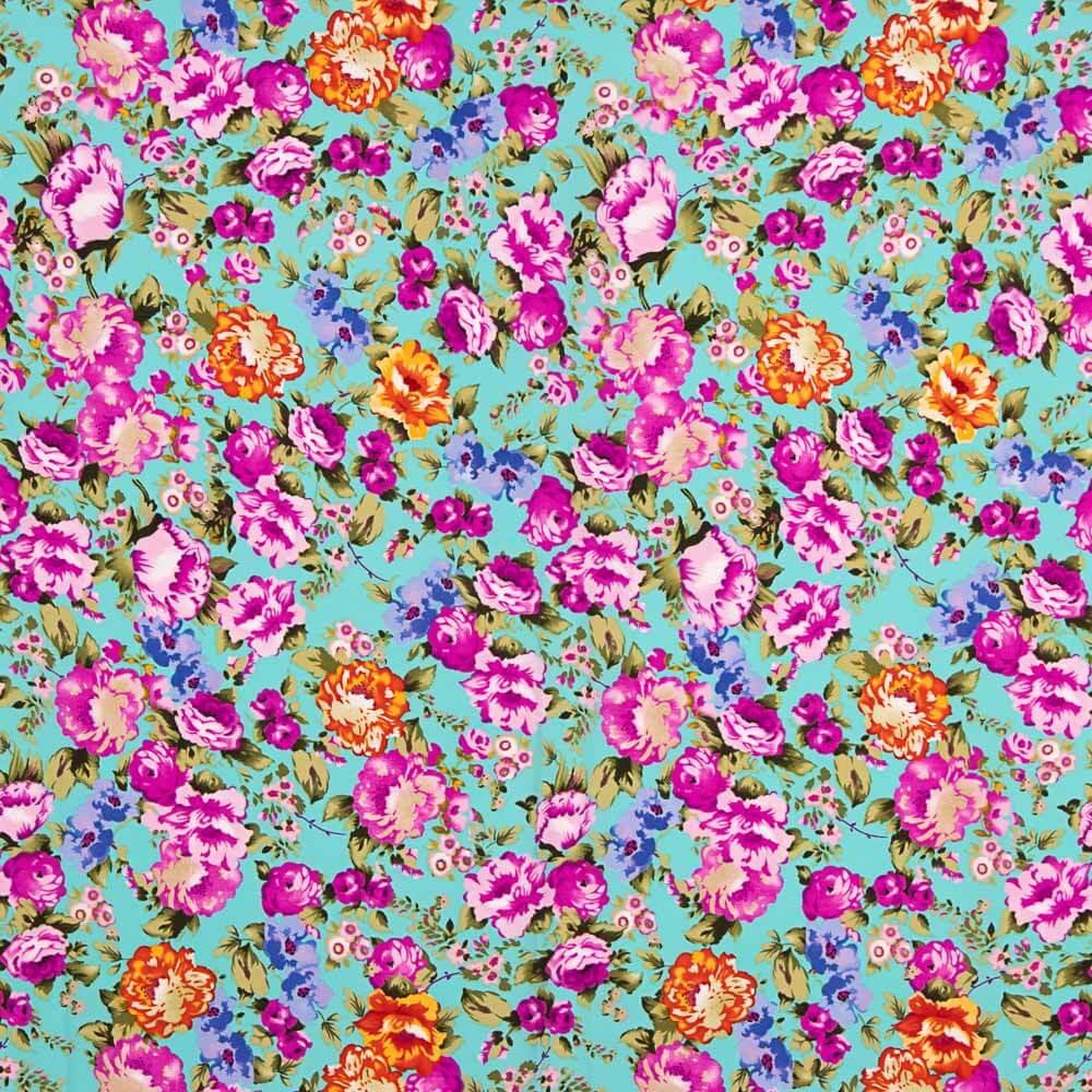 Crepe Poliéster Cretona Nita Turquesa - Ribes y Casals