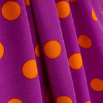 Gabardina Elástica Lunares 17mm Buganvilla-Naranja - Ribes y Casals